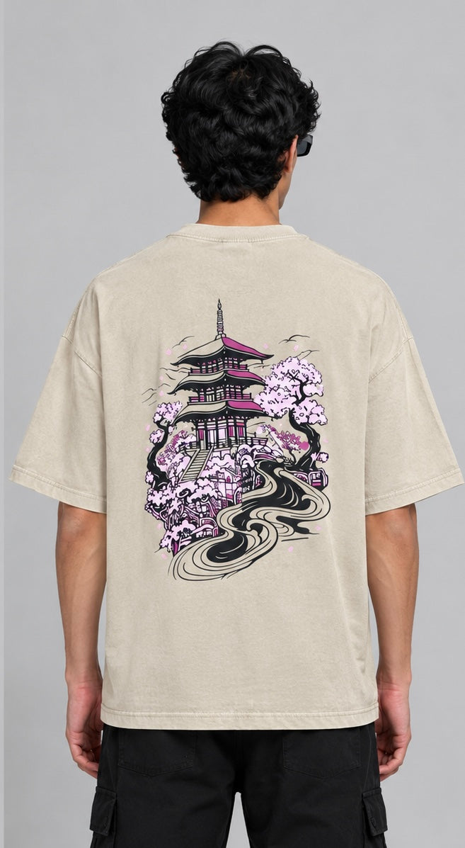 BEIGE COLOUR JAPNESE TEE